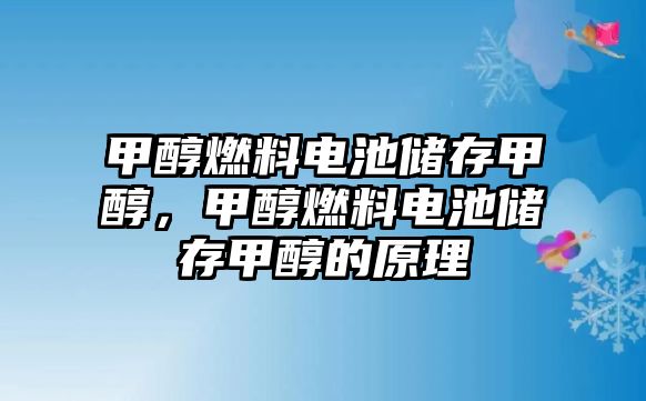 甲醇燃料電池儲存甲醇，甲醇燃料電池儲存甲醇的原理