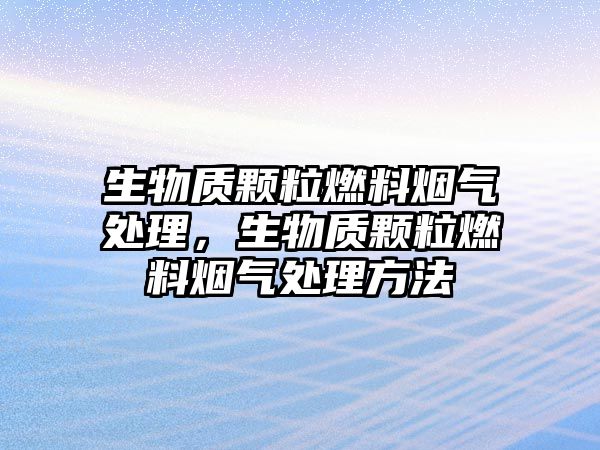 生物質(zhì)顆粒燃料煙氣處理，生物質(zhì)顆粒燃料煙氣處理方法