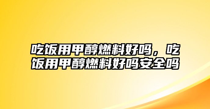 吃飯用甲醇燃料好嗎，吃飯用甲醇燃料好嗎安全嗎