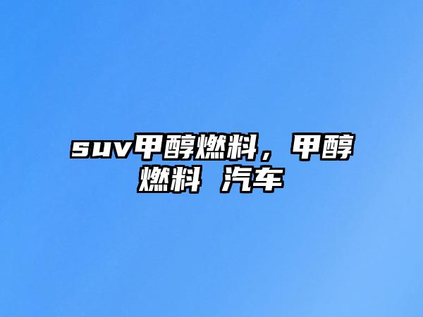 suv甲醇燃料，甲醇燃料 汽車