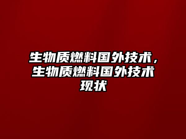 生物質(zhì)燃料國(guó)外技術(shù)，生物質(zhì)燃料國(guó)外技術(shù)現(xiàn)狀