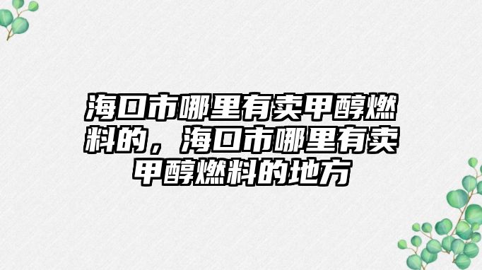 ?？谑心睦镉匈u甲醇燃料的，海口市哪里有賣甲醇燃料的地方