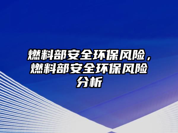 燃料部安全環(huán)保風險，燃料部安全環(huán)保風險分析