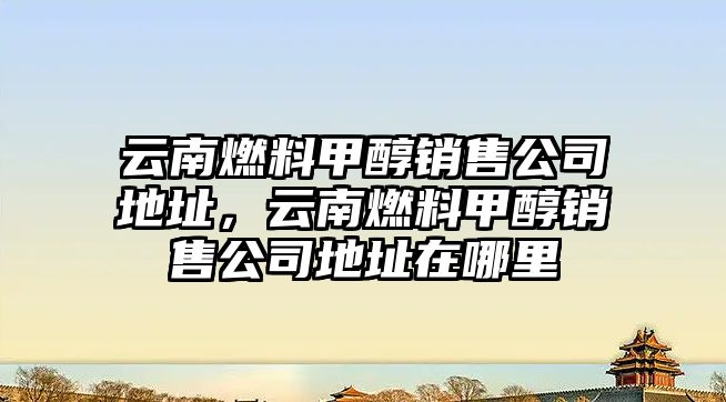 云南燃料甲醇銷售公司地址，云南燃料甲醇銷售公司地址在哪里