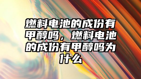 燃料電池的成份有甲醇嗎，燃料電池的成份有甲醇嗎為什么