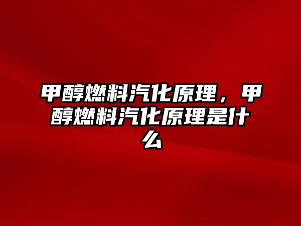 甲醇燃料汽化原理，甲醇燃料汽化原理是什么