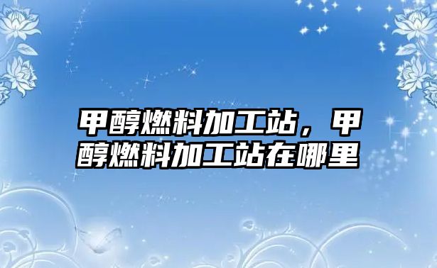 甲醇燃料加工站，甲醇燃料加工站在哪里