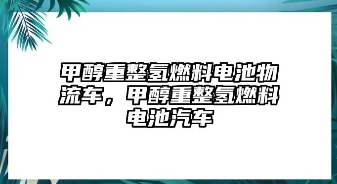 甲醇重整氫燃料電池物流車，甲醇重整氫燃料電池汽車