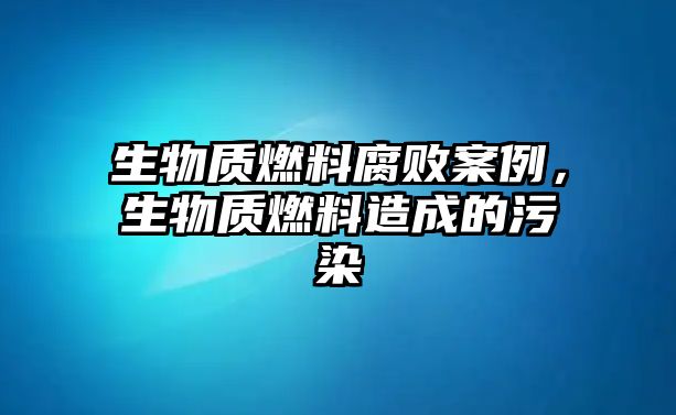 生物質(zhì)燃料腐敗案例，生物質(zhì)燃料造成的污染