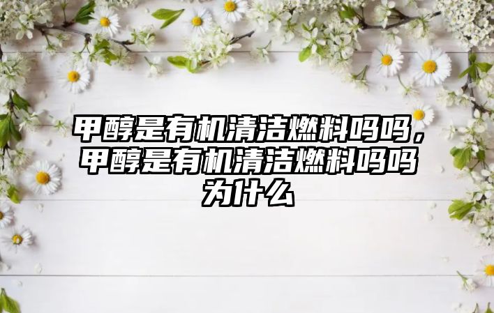 甲醇是有機清潔燃料嗎嗎，甲醇是有機清潔燃料嗎嗎為什么