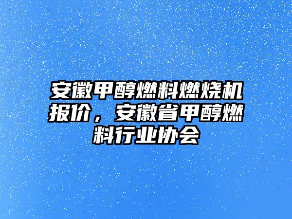 安徽甲醇燃料燃燒機(jī)報(bào)價(jià)，安徽省甲醇燃料行業(yè)協(xié)會(huì)