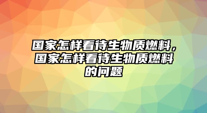 國家怎樣看待生物質(zhì)燃料，國家怎樣看待生物質(zhì)燃料的問題