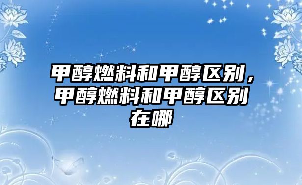 甲醇燃料和甲醇區(qū)別，甲醇燃料和甲醇區(qū)別在哪