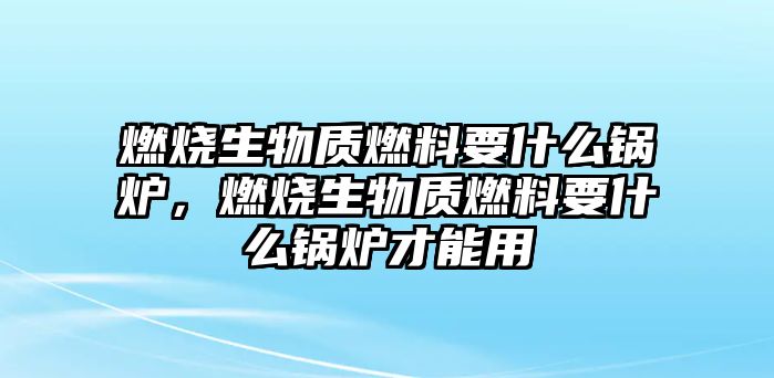 燃燒生物質(zhì)燃料要什么鍋爐，燃燒生物質(zhì)燃料要什么鍋爐才能用