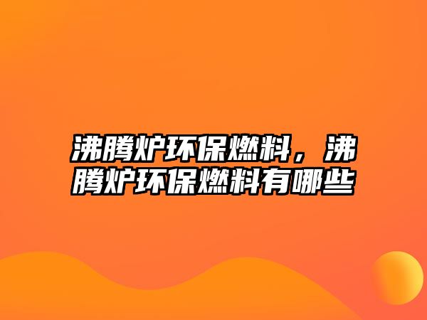 沸騰爐環(huán)保燃料，沸騰爐環(huán)保燃料有哪些