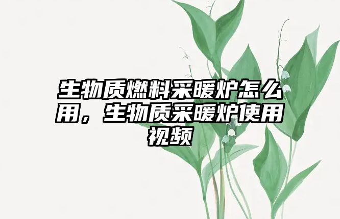 生物質(zhì)燃料采暖爐怎么用，生物質(zhì)采暖爐使用視頻