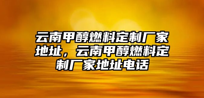 云南甲醇燃料定制廠家地址，云南甲醇燃料定制廠家地址電話