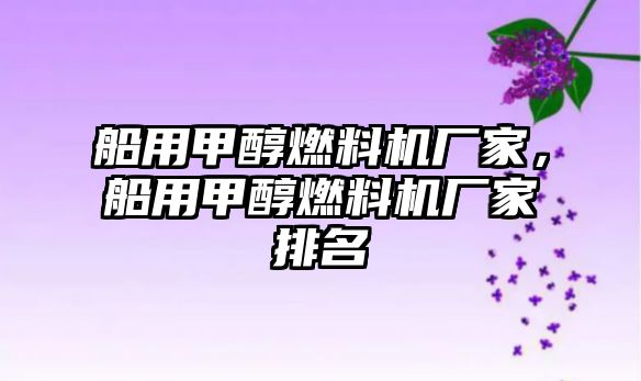 船用甲醇燃料機廠家，船用甲醇燃料機廠家排名