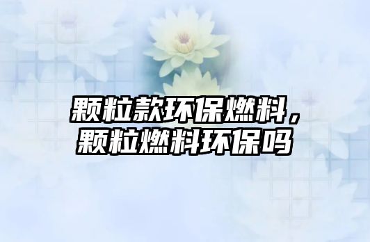 顆?？瞽h(huán)保燃料，顆粒燃料環(huán)保嗎