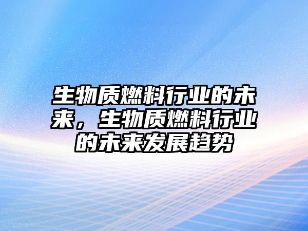 生物質(zhì)燃料行業(yè)的未來(lái)，生物質(zhì)燃料行業(yè)的未來(lái)發(fā)展趨勢(shì)