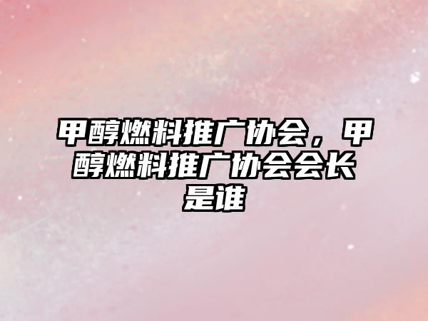 甲醇燃料推廣協(xié)會(huì)，甲醇燃料推廣協(xié)會(huì)會(huì)長(zhǎng)是誰(shuí)