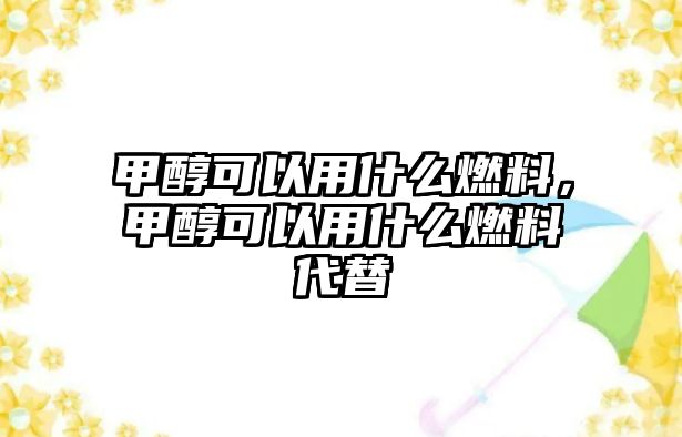 甲醇可以用什么燃料，甲醇可以用什么燃料代替