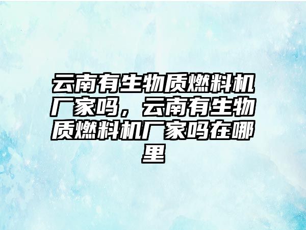 云南有生物質燃料機廠家嗎，云南有生物質燃料機廠家嗎在哪里