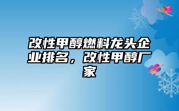 改性甲醇燃料龍頭企業(yè)排名，改性甲醇廠家