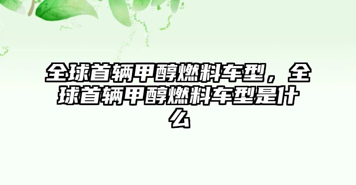 全球首輛甲醇燃料車型，全球首輛甲醇燃料車型是什么