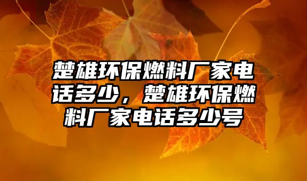 楚雄環(huán)保燃料廠家電話多少，楚雄環(huán)保燃料廠家電話多少號(hào)