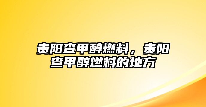 貴陽查甲醇燃料，貴陽查甲醇燃料的地方