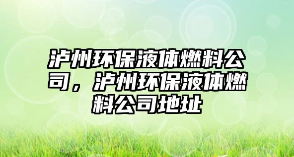 瀘州環(huán)保液體燃料公司，瀘州環(huán)保液體燃料公司地址