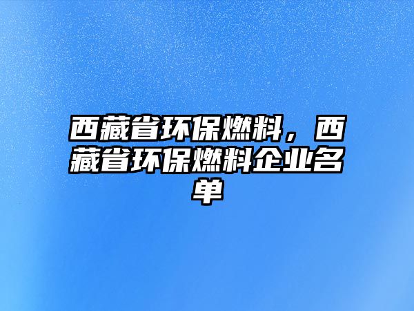 西藏省環(huán)保燃料，西藏省環(huán)保燃料企業(yè)名單