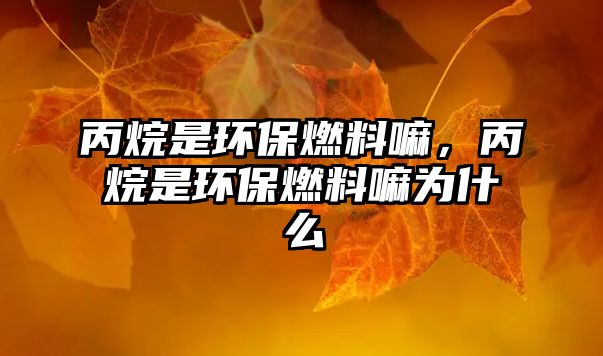 丙烷是環(huán)保燃料嘛，丙烷是環(huán)保燃料嘛為什么