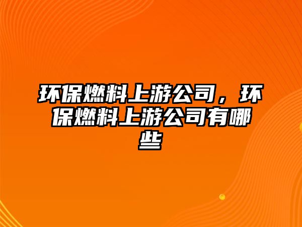 環(huán)保燃料上游公司，環(huán)保燃料上游公司有哪些