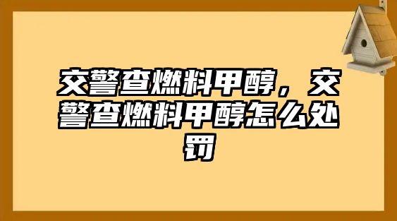 交警查燃料甲醇，交警查燃料甲醇怎么處罰