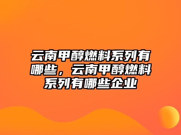 云南甲醇燃料系列有哪些，云南甲醇燃料系列有哪些企業(yè)