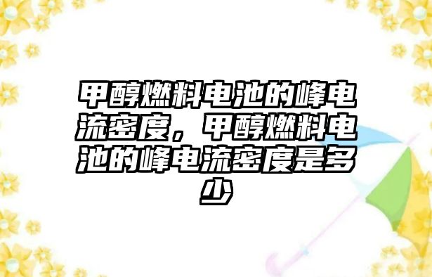 甲醇燃料電池的峰電流密度，甲醇燃料電池的峰電流密度是多少