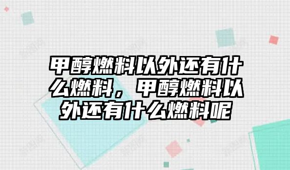 甲醇燃料以外還有什么燃料，甲醇燃料以外還有什么燃料呢