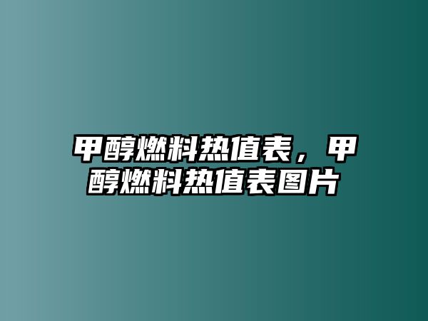 甲醇燃料熱值表，甲醇燃料熱值表圖片