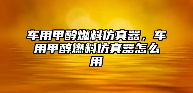 車用甲醇燃料仿真器，車用甲醇燃料仿真器怎么用