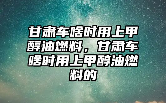 甘肅車啥時用上甲醇油燃料，甘肅車啥時用上甲醇油燃料的