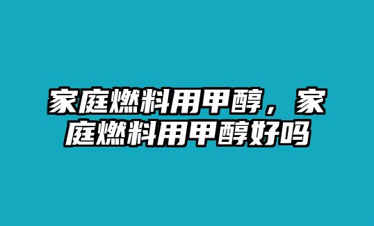 家庭燃料用甲醇，家庭燃料用甲醇好嗎