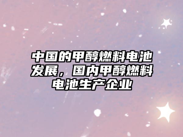 中國(guó)的甲醇燃料電池發(fā)展，國(guó)內(nèi)甲醇燃料電池生產(chǎn)企業(yè)