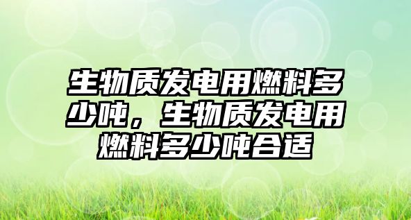 生物質(zhì)發(fā)電用燃料多少噸，生物質(zhì)發(fā)電用燃料多少噸合適