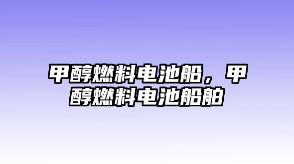 甲醇燃料電池船，甲醇燃料電池船舶