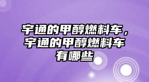 宇通的甲醇燃料車，宇通的甲醇燃料車有哪些