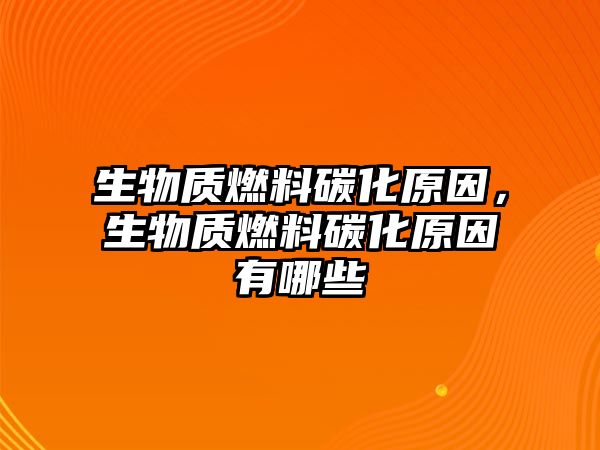 生物質燃料碳化原因，生物質燃料碳化原因有哪些