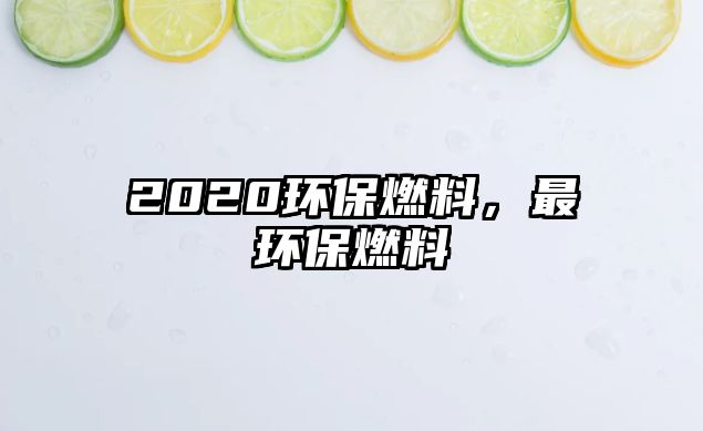 2020環(huán)保燃料，最環(huán)保燃料