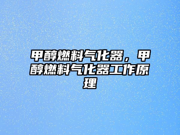 甲醇燃料氣化器，甲醇燃料氣化器工作原理